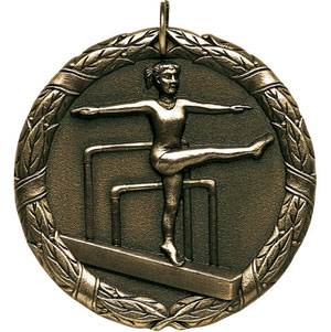 Female Gymnastics Medals XR246 with Neck Ribbons